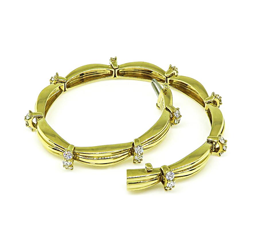 Estate Tiffany & Co 2.00ct Diamond 18k Yellow Gold Bracelet