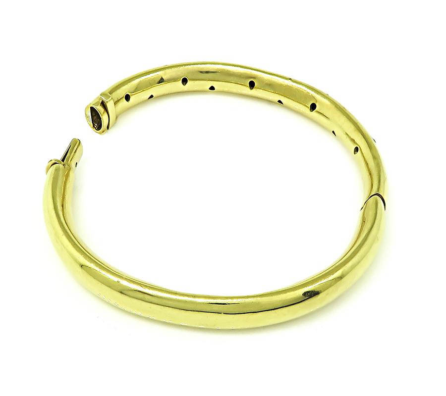 Estate Tiffany & Co 0.50ct Diamond 18k Yellow Gold and Platinum Etoile Bangle