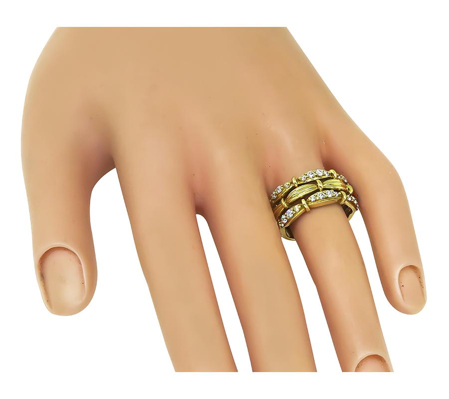 Estate Tiffany & Co 0.75ct Diamond 18k Yellow Gold Ring