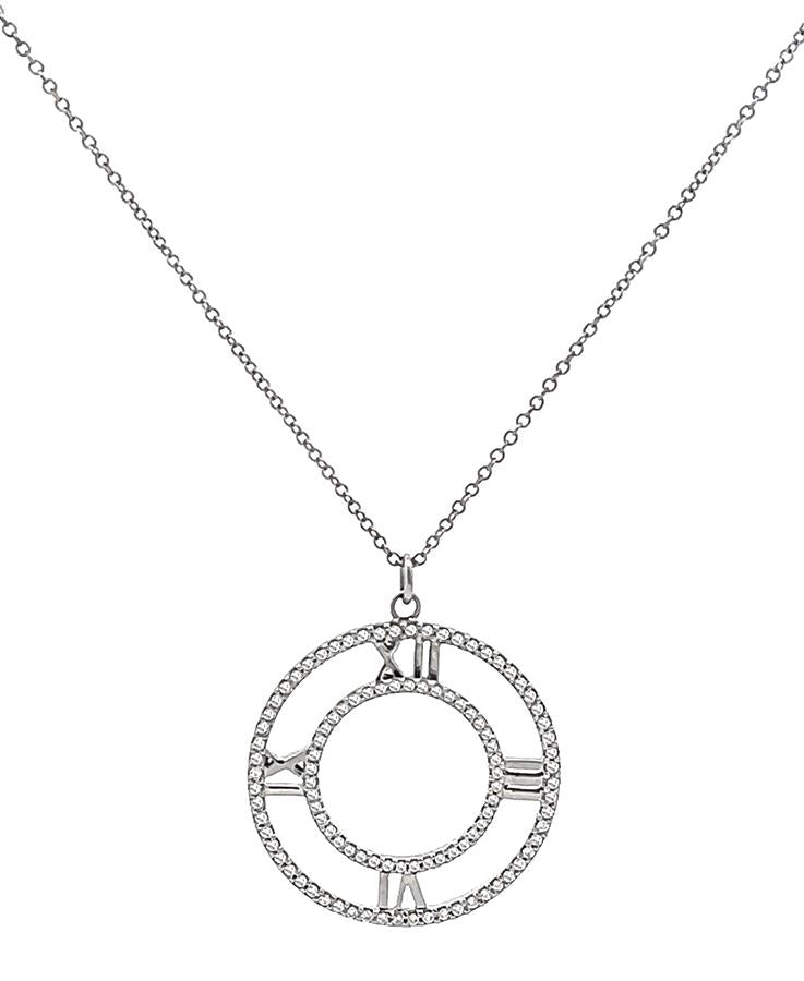 Estate Tiffany & Co 0.50ct Diamond Atlas Pendant Necklace