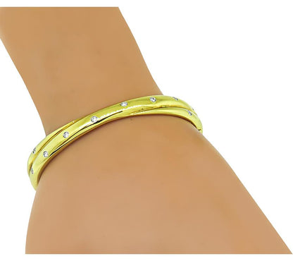 Tiffany & Co Diamond Gold Crossover Etoile Bangle