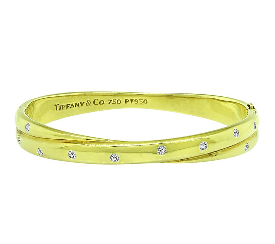 Tiffany & Co Diamond Gold Crossover Etoile Bangle