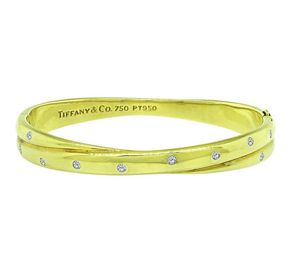 Tiffany & Co Diamond Gold Crossover Etoile Bangle