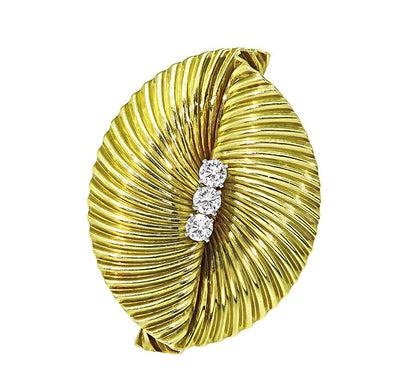 Estate Tiffany & Co Diamond 18k Gold Pin