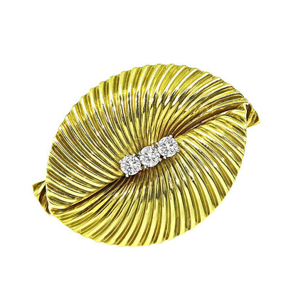 Estate Tiffany & Co Diamond 18k Gold Pin