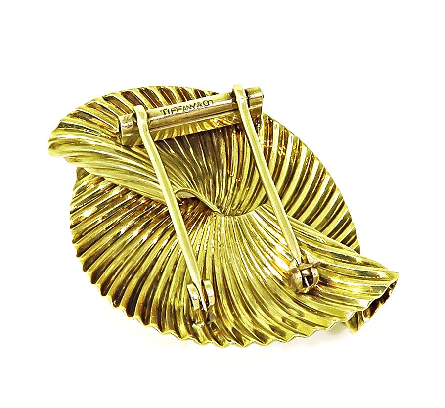 Estate Tiffany & Co Diamond 18k Gold Pin