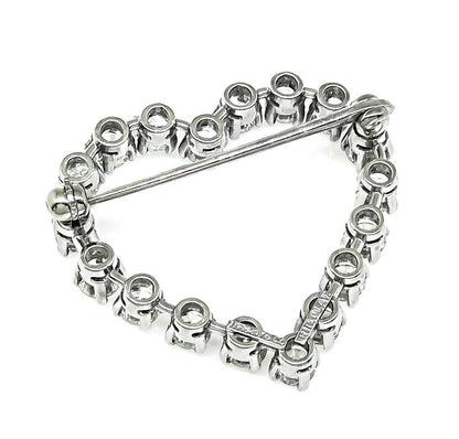 1690s Tiffany & Co 2.00ct Diamond Platinum Heart Pin
