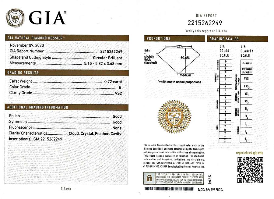 Antique Tiffany & Co GIA Certified 0.72ct Center Diamond 1.20ct Side Diamond Sti