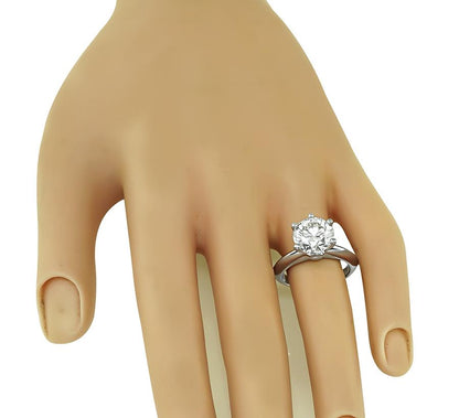 Tiffany & Co GIA Certified 3.40ct Diamond Solitaire Engagement Ring