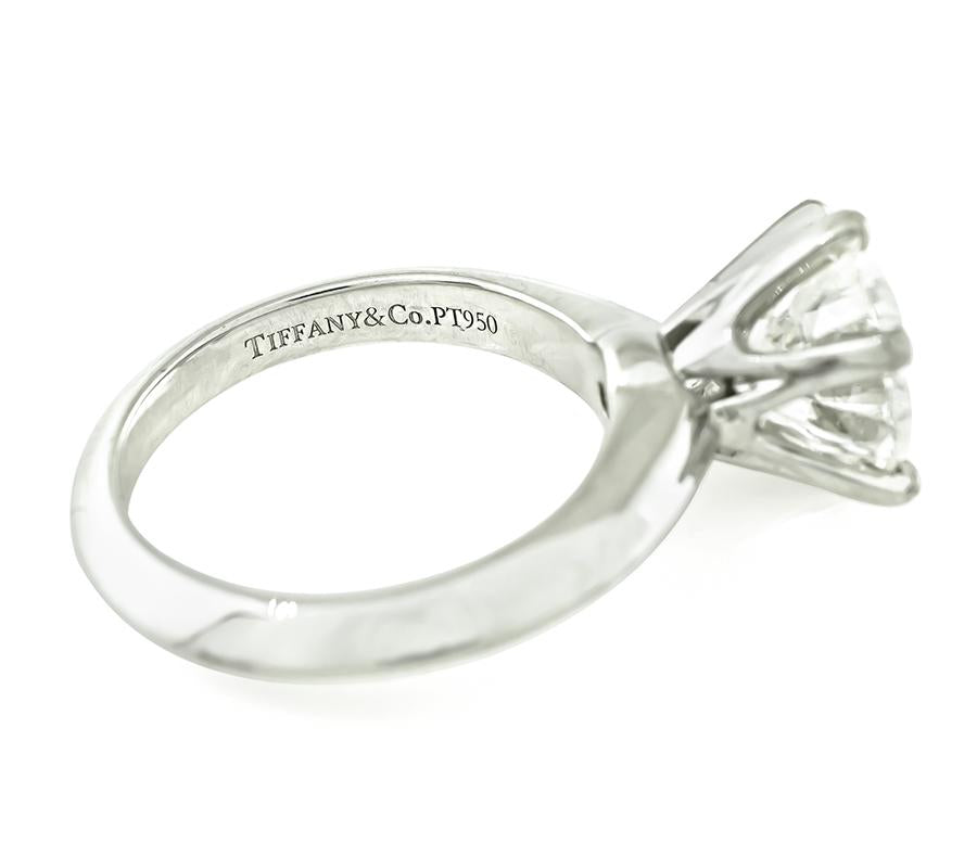 Tiffany & Co GIA Certified 3.40ct Diamond Solitaire Engagement Ring