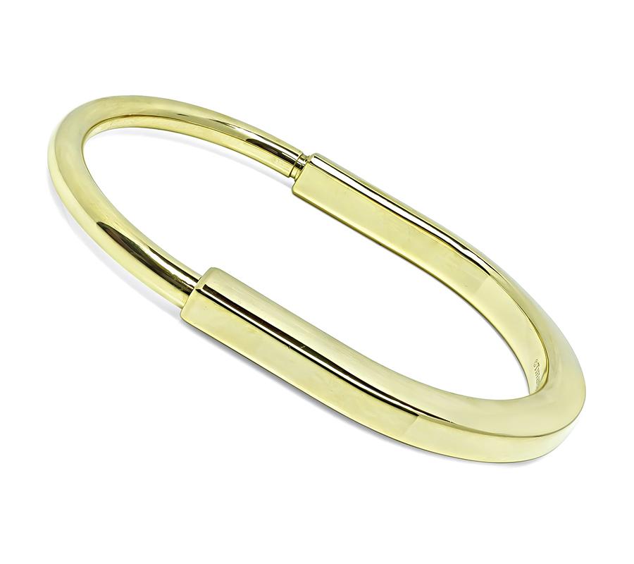 Estate Tiffany & Co Gold Lock Bangle