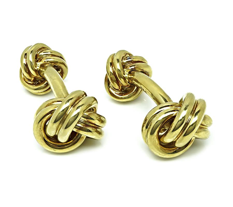Estate Tiffany & Co Gold Love Knot Cufflinks