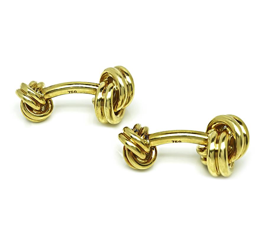 Estate Tiffany & Co Gold Love Knot Cufflinks