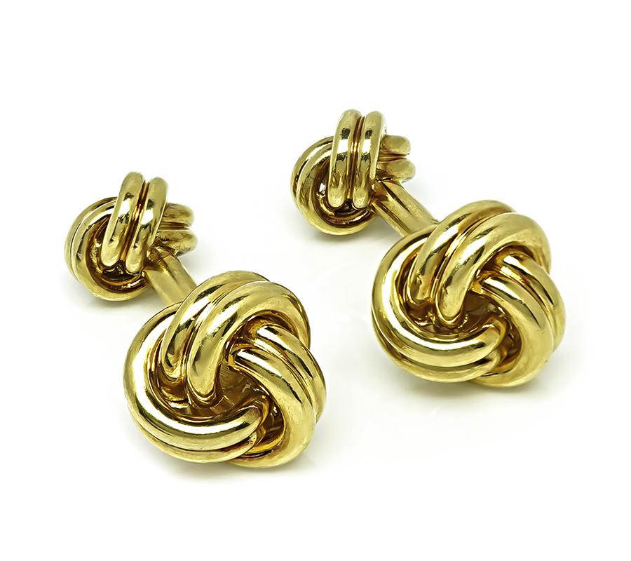 Estate Tiffany & Co Gold Love Knot Cufflinks