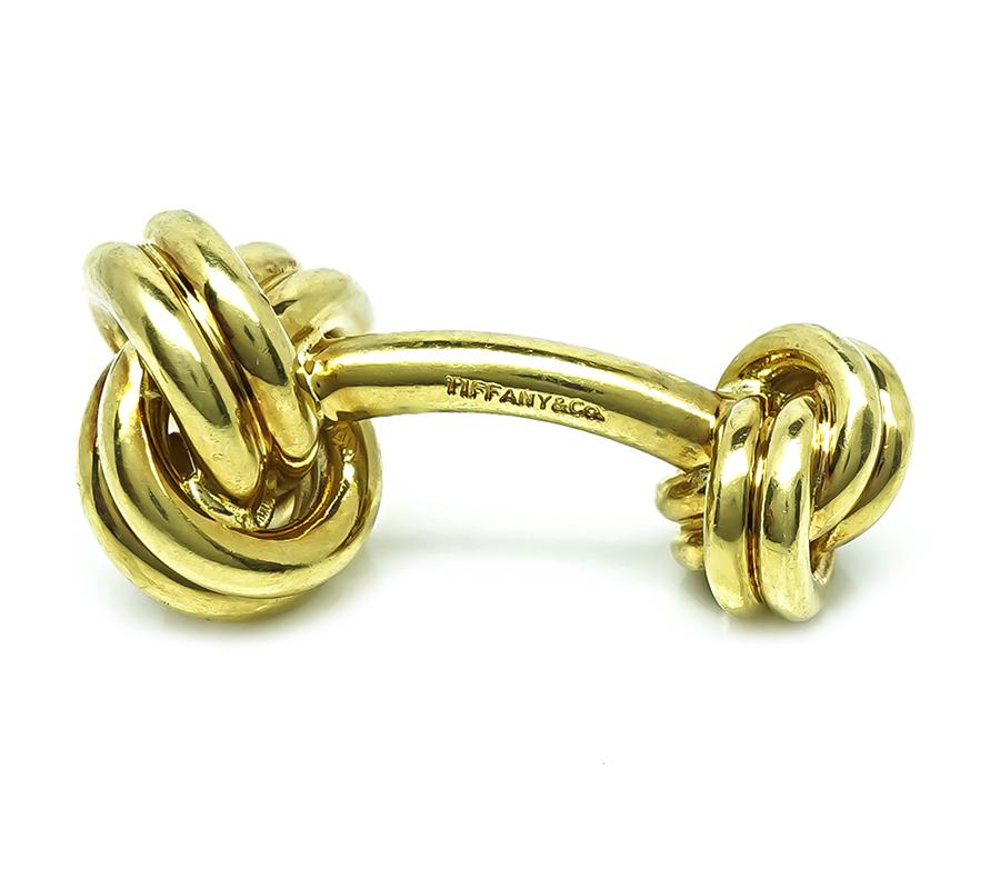 Estate Tiffany & Co Gold Love Knot Cufflinks