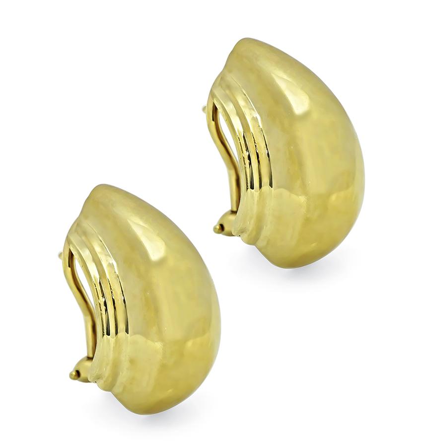 Estate Tiffany & Co Paloma Picasso 18k Yellow Gold Earrings