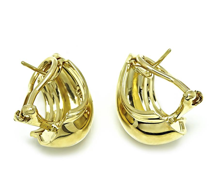 Estate Tiffany & Co Paloma Picasso 18k Yellow Gold Earrings