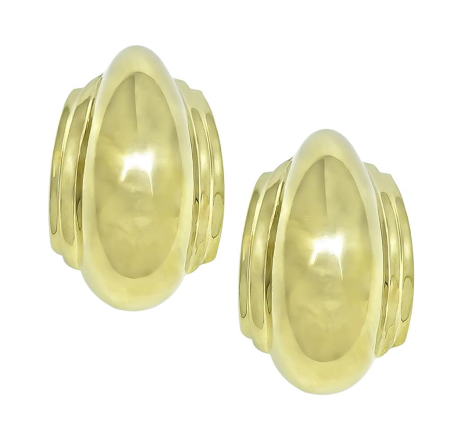 Estate Tiffany & Co Paloma Picasso 18k Yellow Gold Earrings