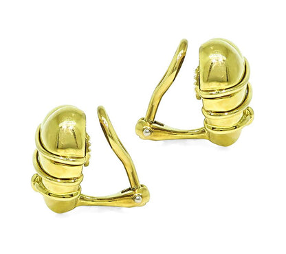 Estate Tiffany & Co 18k Yellow Gold Heart Earrings