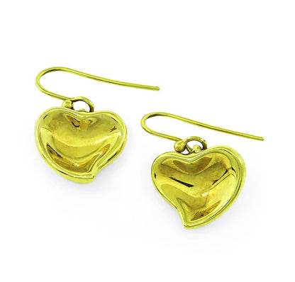 Estate Tiffany & Co 18k Yellow Gold Heart Earrings