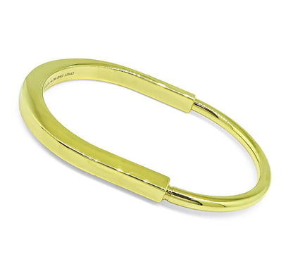 Estate Tiffany & Co 18k Yellow Gold Lock Bangle
