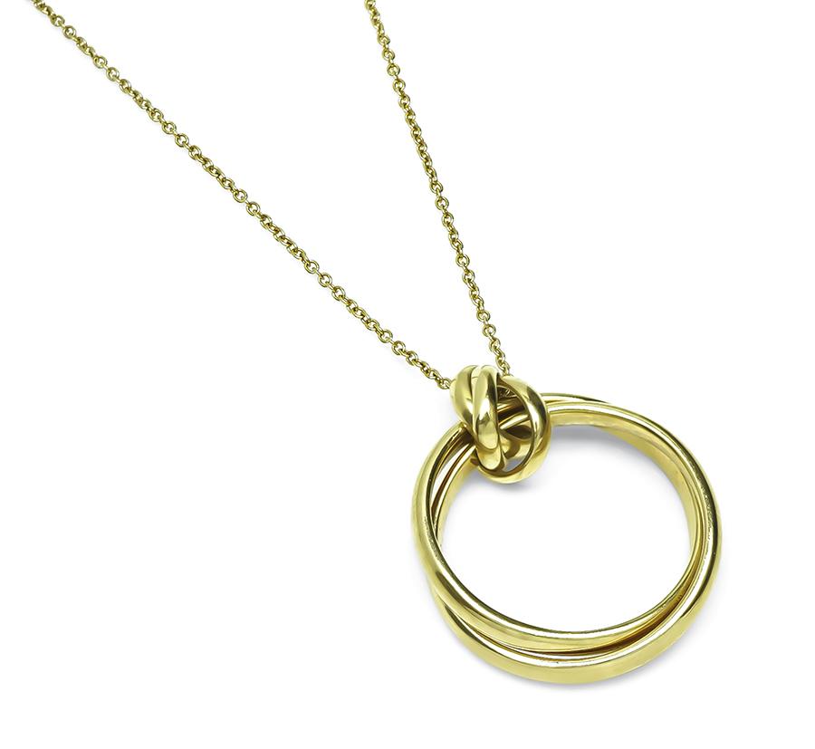 Estate Tiffany & Co 18k Yellow Gold Paloma Picasso Pendant Necklace