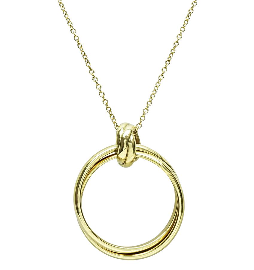 Estate Tiffany & Co 18k Yellow Gold Paloma Picasso Pendant Necklace