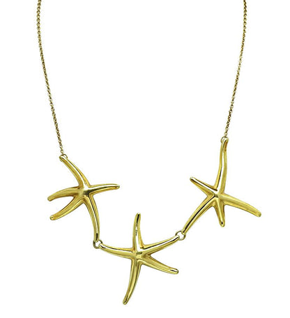 Estate Tiffany & Co Elsa Peretti Gold Starfish Necklace