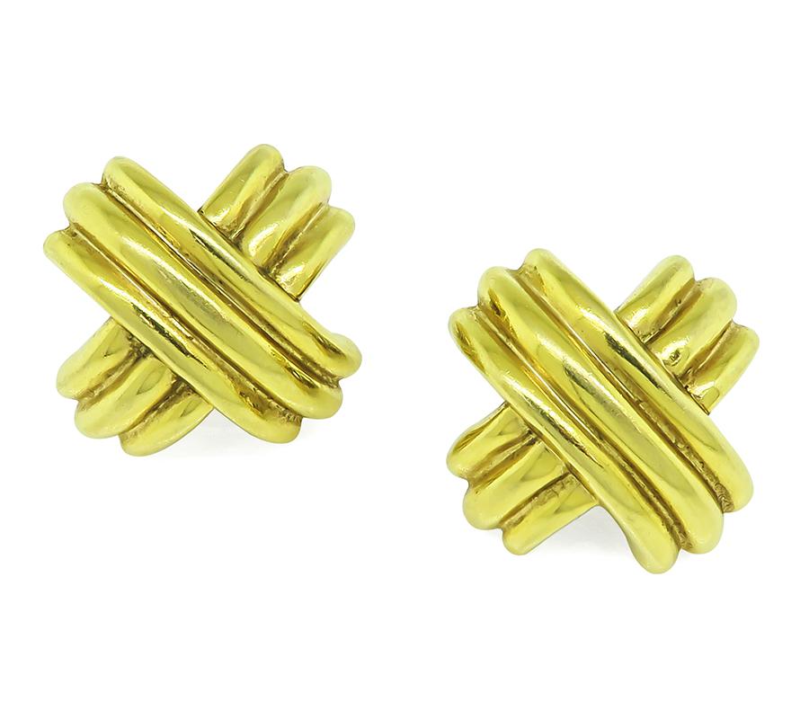 Tiffany & Co Gold X Earrings