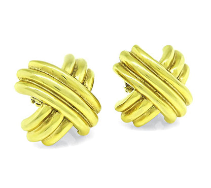 Tiffany & Co Gold X Earrings