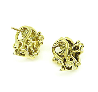 Estate Tiffany & Co 18k Yellow Gold X Earrings