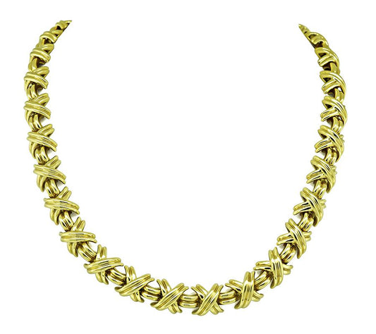 Tiffany & Co Gold X Necklace
