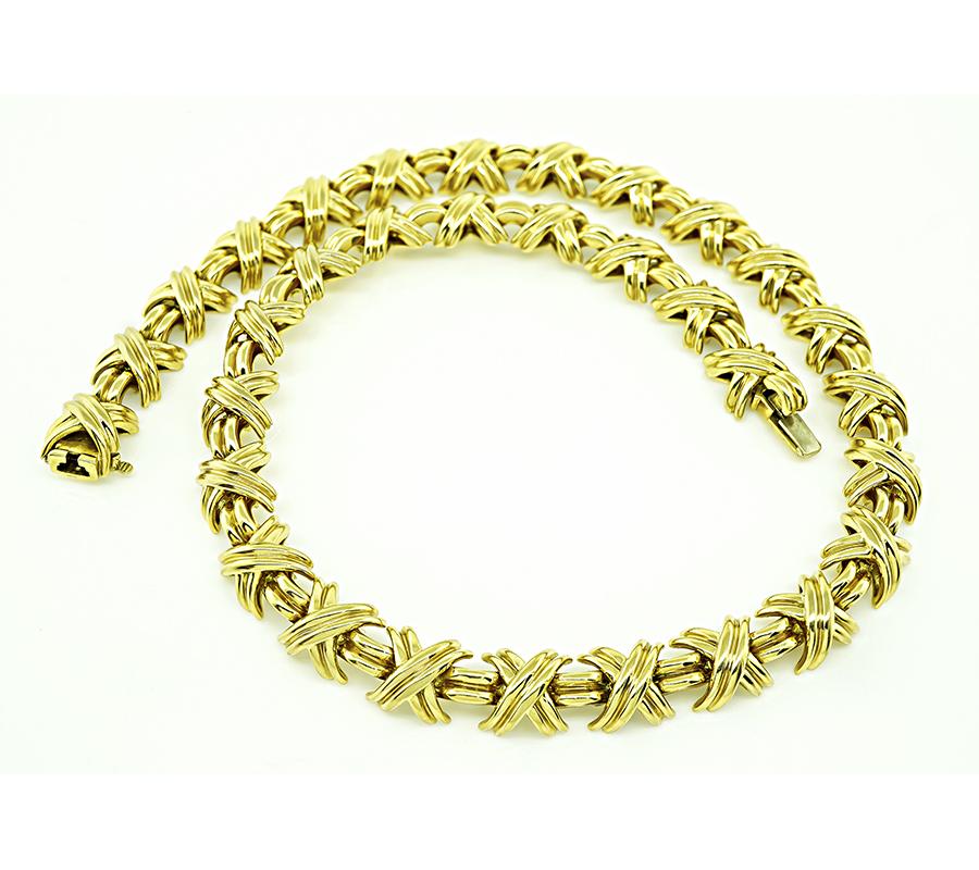 Tiffany & Co Gold X Necklace