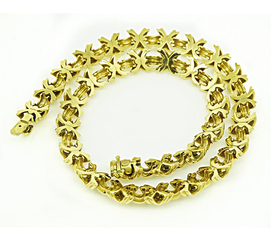 Tiffany & Co Gold X Necklace