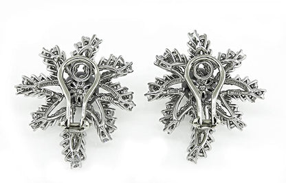 Estate Tiffany & Co Pearl 4.00ct Diamond Fireworks Earrings