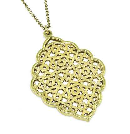 Estate Tiffany & Co Paloma Picasso 18k Gold Marrakech Pendant Necklace