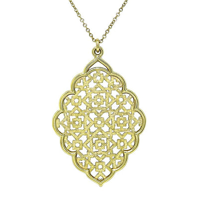 Estate Tiffany & Co Paloma Picasso 18k Gold Marrakech Pendant Necklace