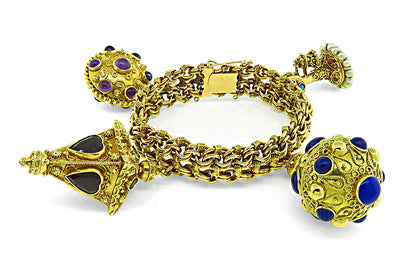 Estate Gold Novelty Charm Bracelet