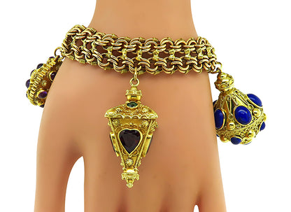 Estate Gold Novelty Charm Bracelet