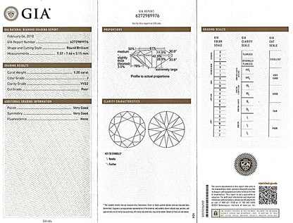 Art Deco GIA Certified 1.20ct Diamond Engagement Ring