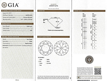 Art Deco GIA Certified 0.60ct Diamond Engagement Ring