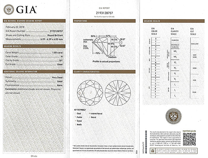 Vintage GIA Certified 1.00ct Diamond Engagement Ring