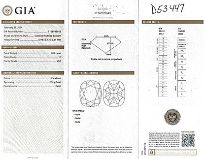 Estate GIA Certified 1.01ct Diamond Engagement Ring