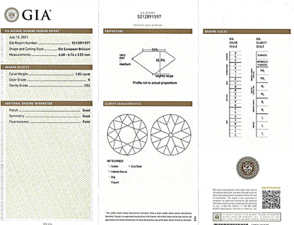 Vintage GIA Certified 1.02ct Diamond Engagement Ring
