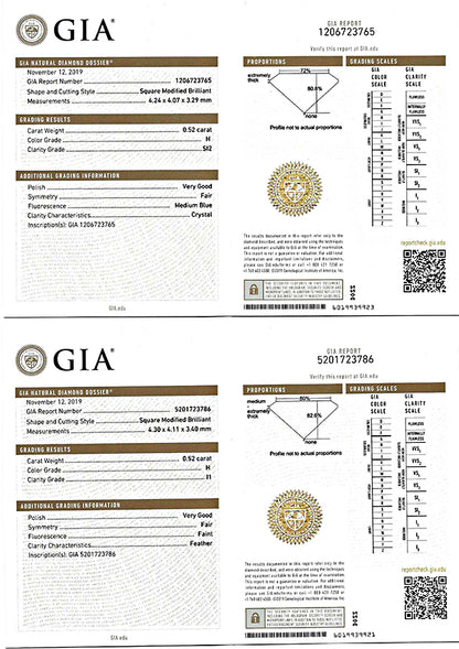 Estate GIA Certified 1.04cttw Diamond Stud Earrings