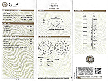 Vintage 1.08ct Diamond Sapphire Engagement Ring