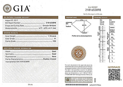 Art Deco GIA Certified 1.18ct Diamond Engagement Ring