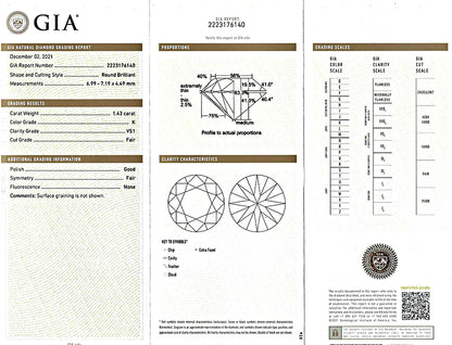 Antique GIA Certified 1.43ct Diamond Engagement Ring