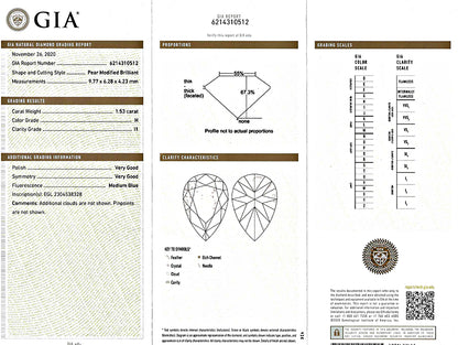 Estate GIA Certified 1.53ct Diamond Engagement Ring