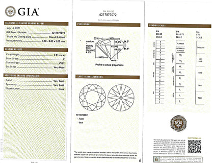Estate GIA Certified 2.01ct Diamond Engagement Ring